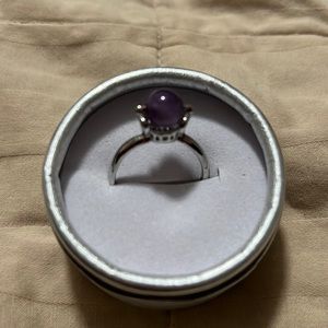 Amethyst fidget ring adjustable